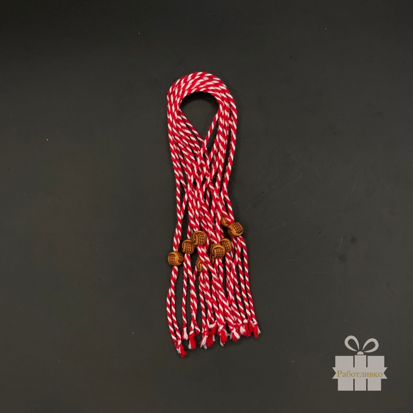 Мартеници с Дървени топчета- 10 броя в пакет