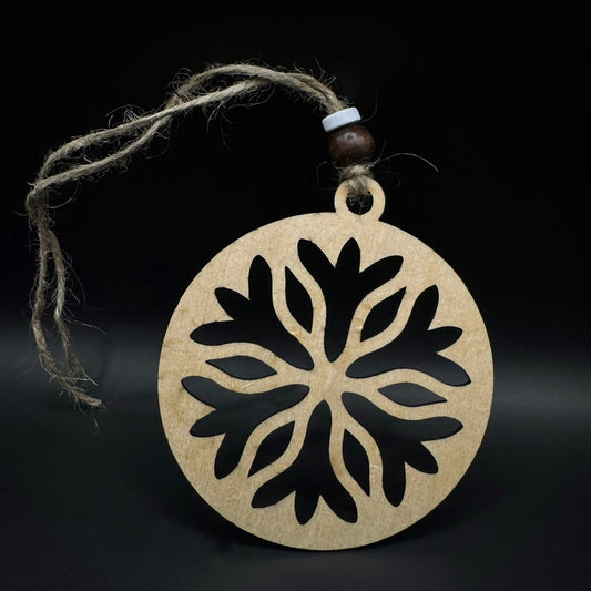 Снежинка - Дървена коледна украса