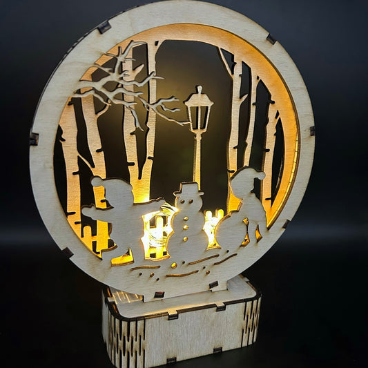 Игри в Снега - Коледна дървена украса