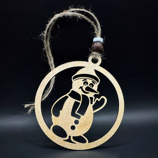 Снежен човек - Дървена коледна украса