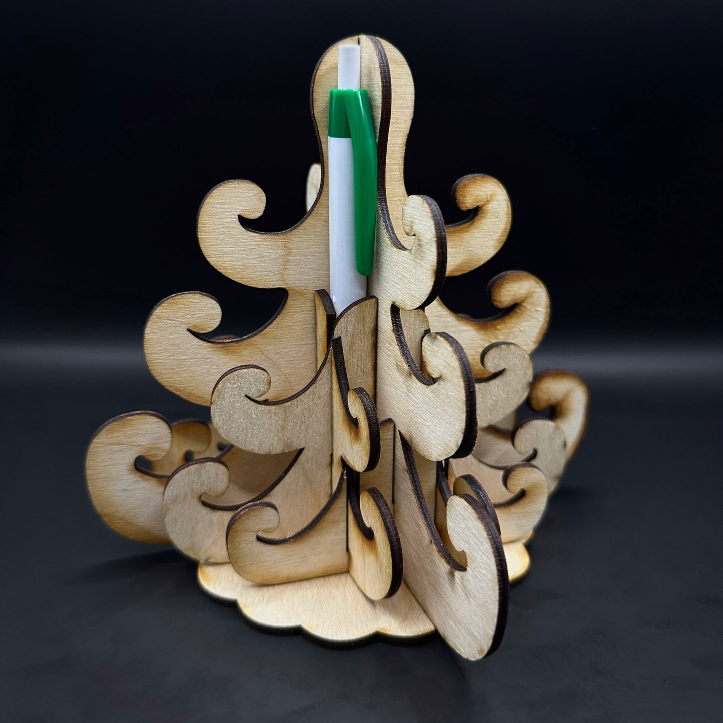 Елхичка на реда - Дървен коледен органайзър