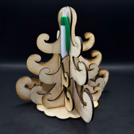 Елхичка на реда - Дървен коледен органайзър