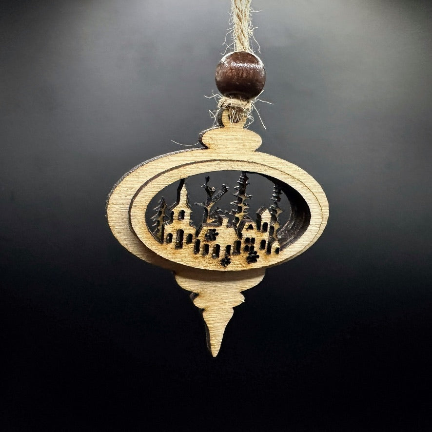 Зимно селце - Дървена коледна украса