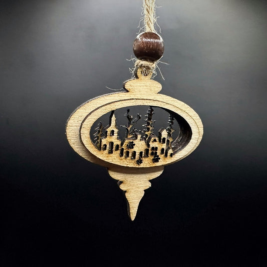 Зимно селце - Дървена коледна украса