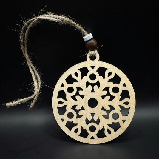 Снежинка - Дървена коледна украса